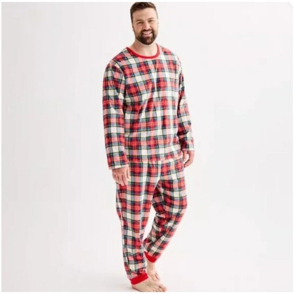 Jammies for Families Big & Tall Men's Plaid 2-pc Fleece Pajamas  3XLT  NWT